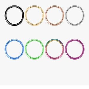 Set of 8 Colorful Hoop body jewelry